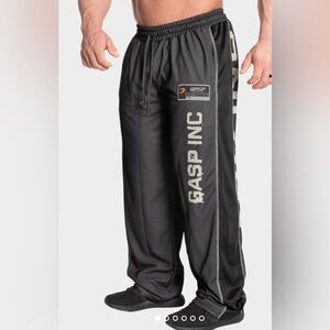 Gasp Inc Swedish Fitness No1 No 1 Mesh Pants Size XL Drawstring Graphic Spellout